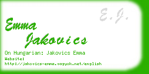 emma jakovics business card